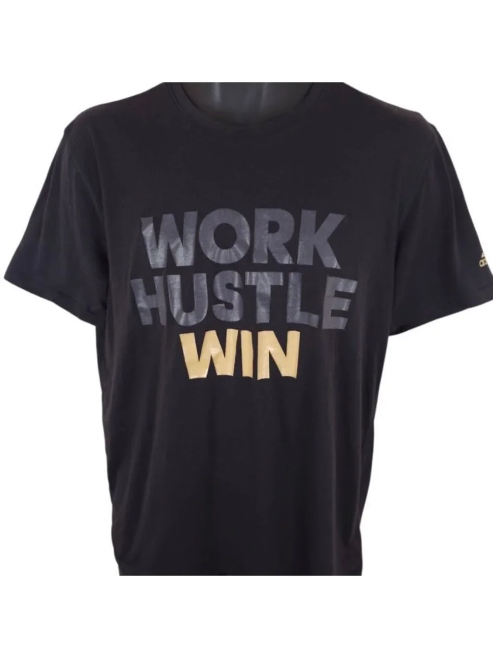 Adidas T Shirt Mens Size Large Black Work Hustle Win Climalite Streetwear